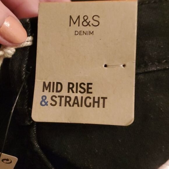 M&S Denim Mid Rise & Straight Sz. 28x28.5 Blue Jeans - Picture 13 of 14